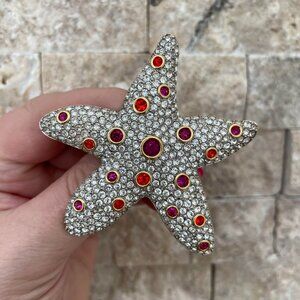 Vintage Starfish Swarovski Brooch